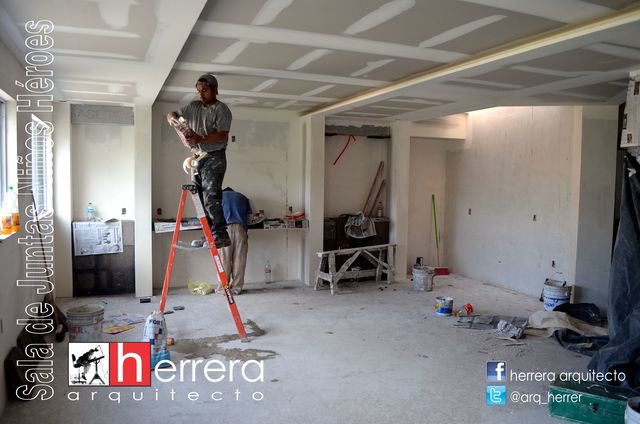 Plafón de tablaroca en proceso